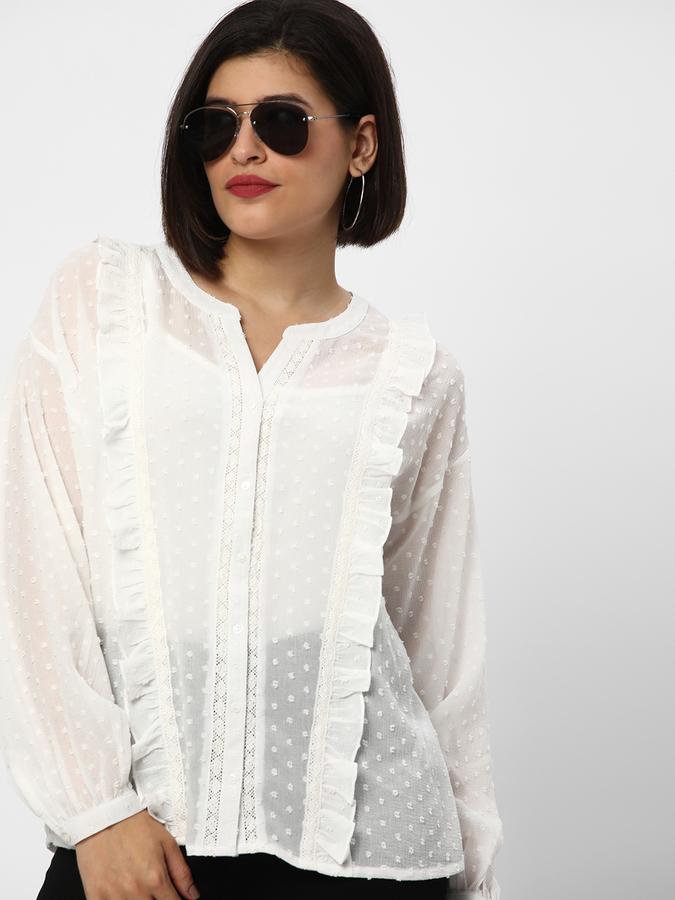 R&B Women's Ruffled Blouson Top