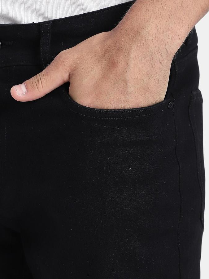R&B Black Tapered Fit Men Mid Rise Jeans