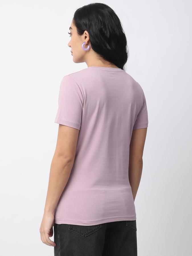 R&B Women Orchid Solid Cropped T-Shirt