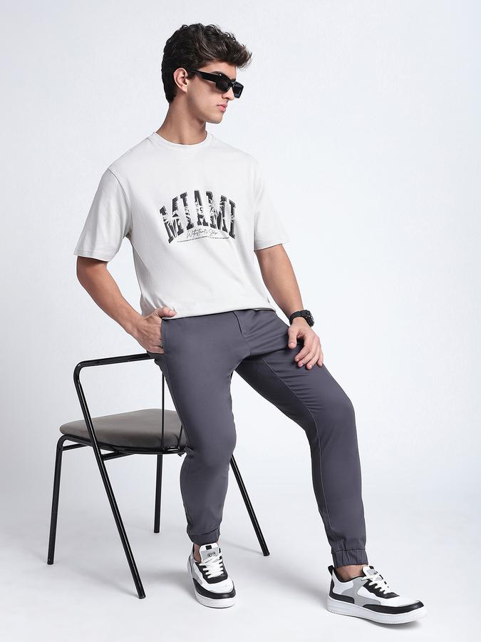 R&B Men's Vapor Grey Printed T-Shirt