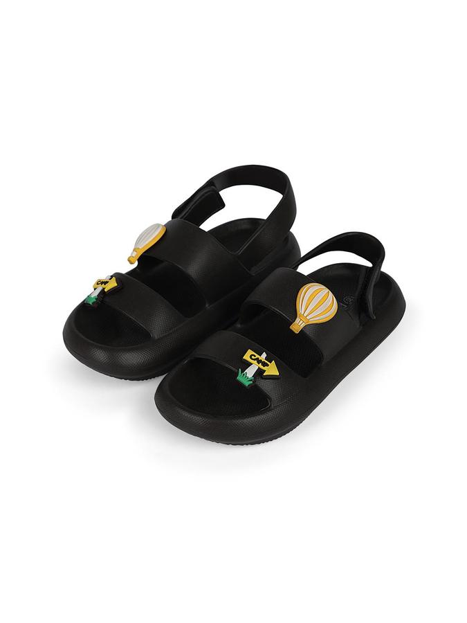 R&B Boys Brown Applique Work Sandal With Velcro Closure