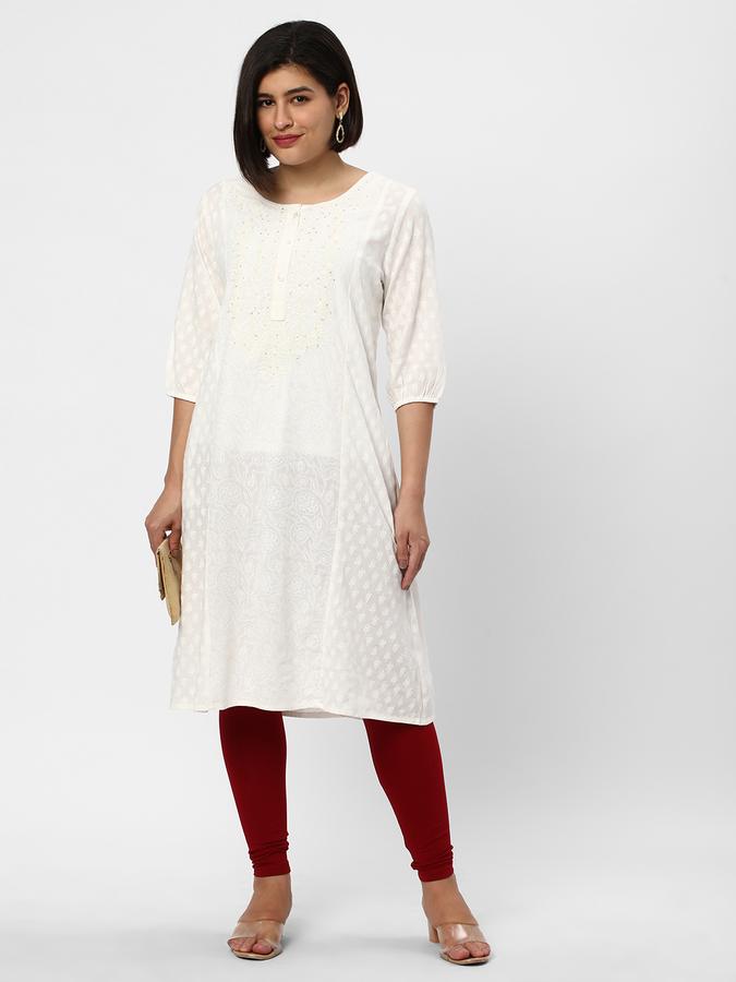 R&B Women Ethnic Wear Red Leggings image number 1