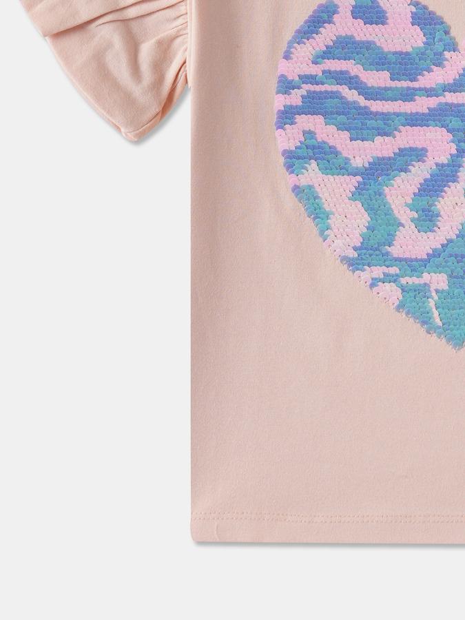 Girls Regular Fit Short Sleeve Crew Neck Top