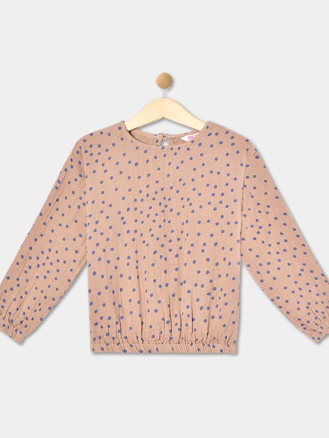 R&B Girl's Polka Dots Woven Top