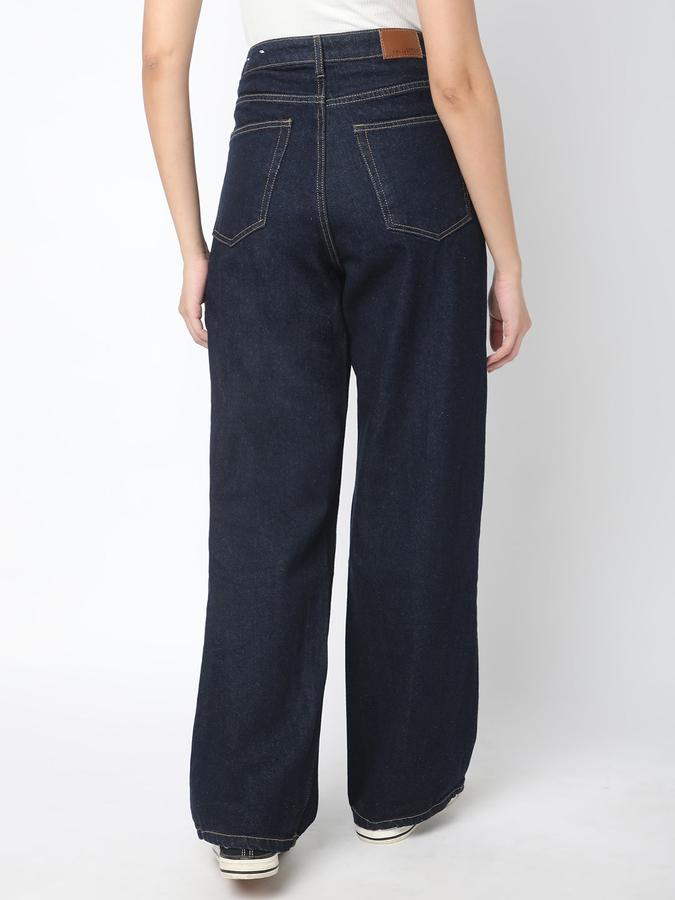 R&B Women Dark Blue Relaxed Fit Mid-Rise Jeans