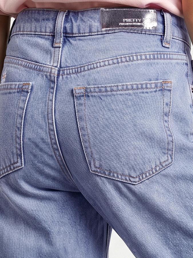 R&B Girls Blue Regular Fit Embroidered Mid-Rise Cotton Jeans