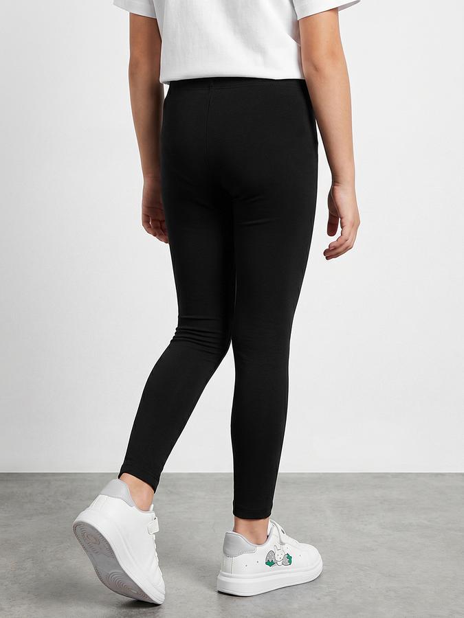 R&B Navy Blue Solid Girls Legging
