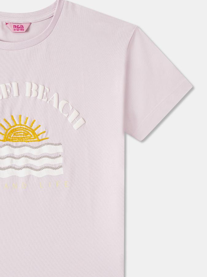 Embroidered T-Shirt With Crew Neck and Short Sleeves image number 2