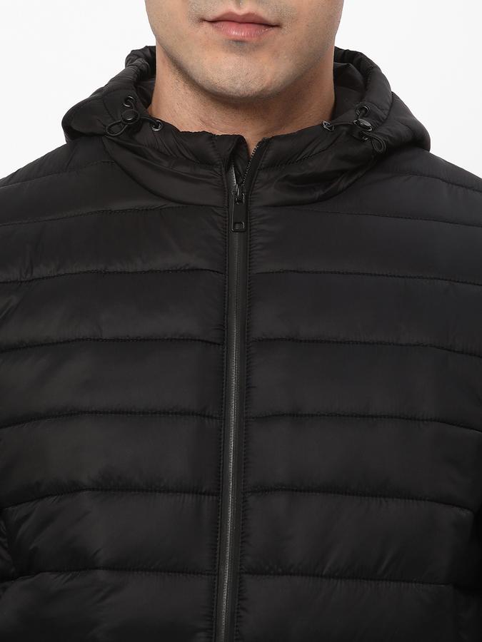 Men Regular Fit Hooded Bomber Jacket image number 3