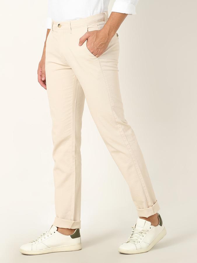 Men Slim Fit Flat-Front Trousers image number 1