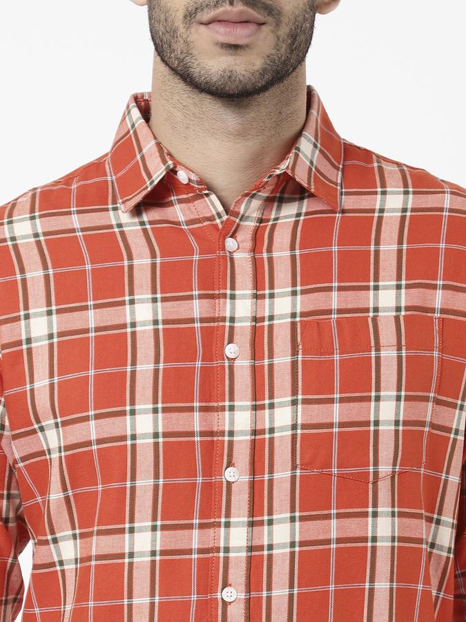 R&B Orange Men Casual Shirts image number 3
