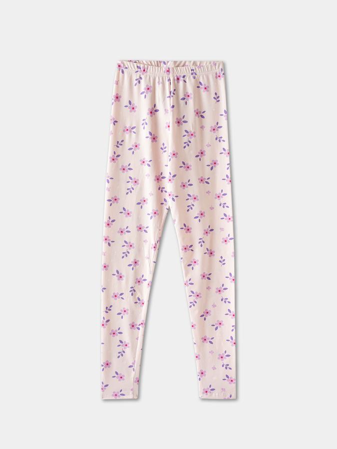 Girls Cotton Skinny Fit Elastic Waist Printed Leggings