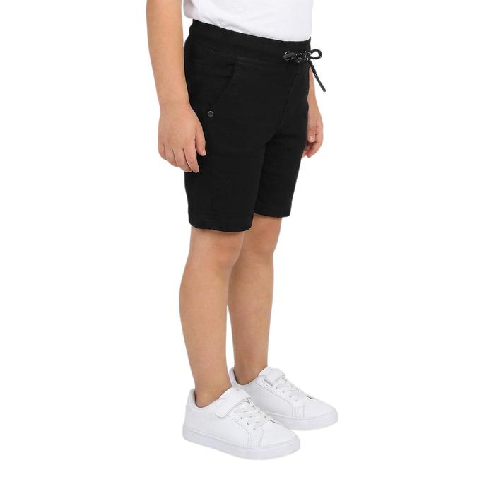 R&B Black Regular Fit Solid Mid Rise Boys Shorts