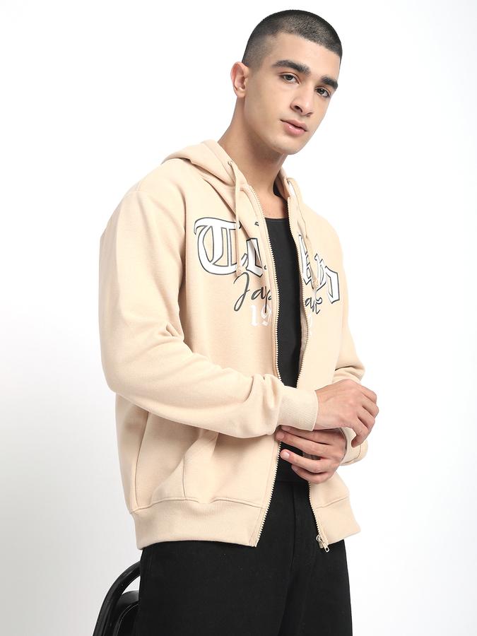 Men Fleece Regular Fit Hooded Zip Up Sweatshirt