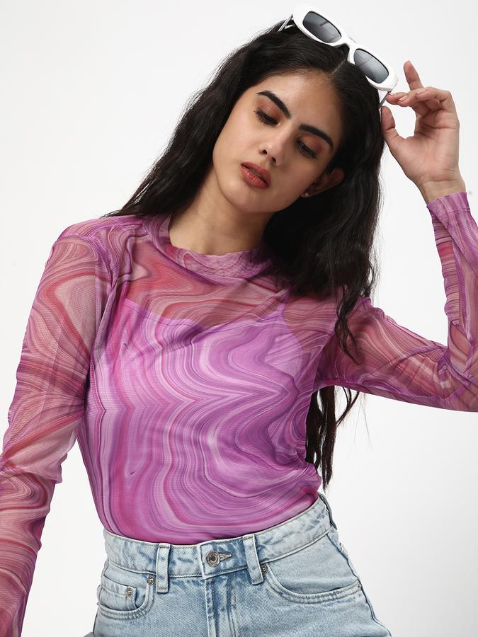 Women Printed High-Neck Top image number 0