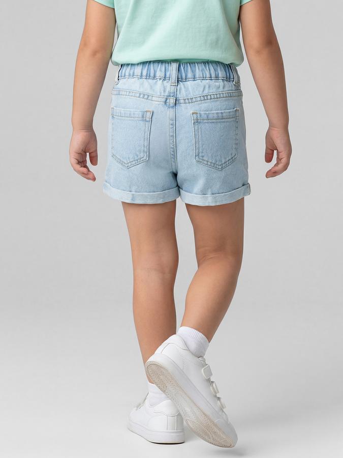 R&B Blue Girls Above Knee Mid-Rise Regular Fit Shorts