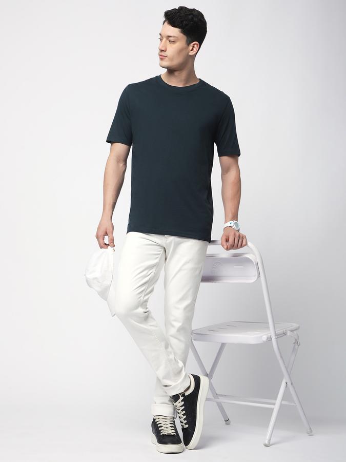 R&B MENS SOLID CASUAL T-SHIRT WITH ROUND NECK AND SHORT SLEEVES image number 1