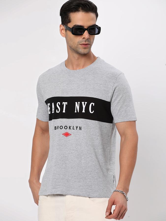 Men Cotton Regular Fit Crew Neck Graphic T-shirt