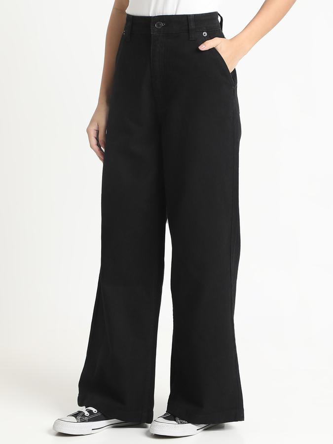 Women Cotton High Rise Button Closure Solid Jeggings