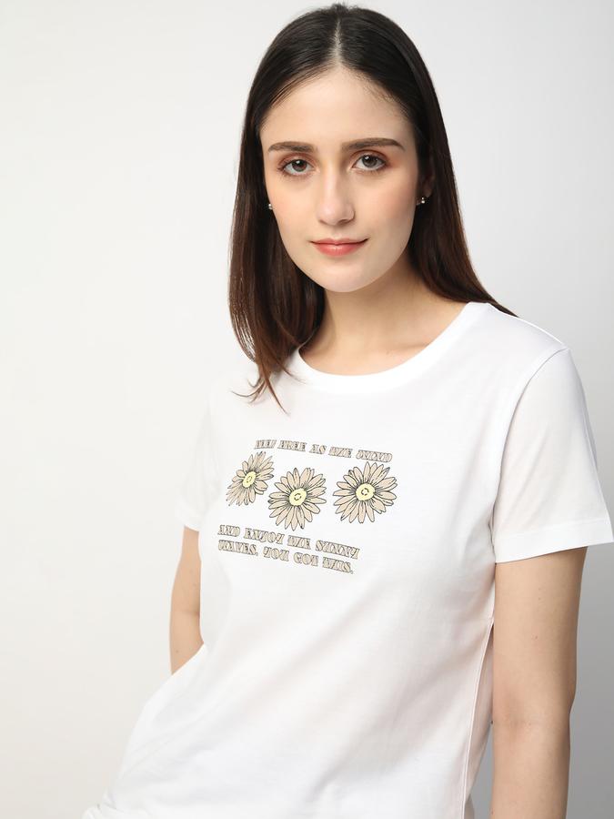 Graphic Print Women Round Neck T-Shirt data-index=