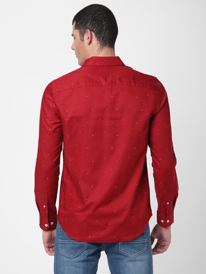 R&B Maroon Men Casual Shirts image number 2