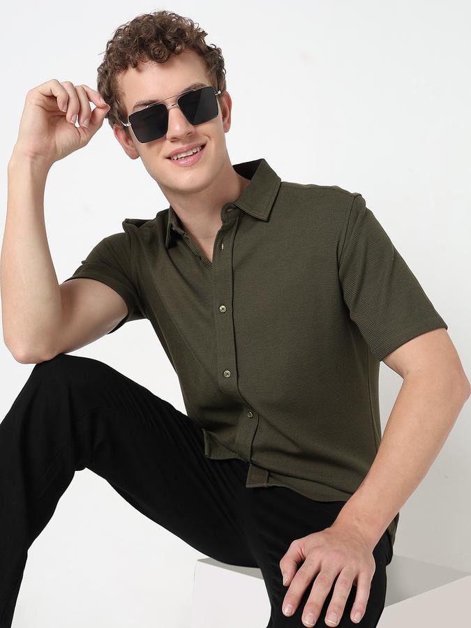 R&B MEN'S YOUNG Short Sleeve KNIT TEXTURE SHIRT
