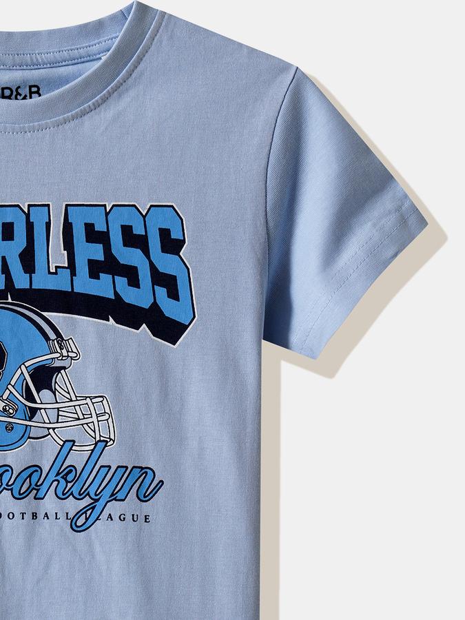 Boys Cotton Regular Fit Crew Neck Graphic T-shirt