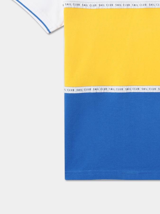Boys Colourblock Round-Neck Relaxed Fit T-Shirt image number 3
