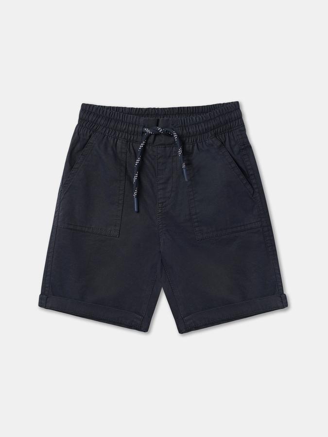 Boys Cotton Relaxed Fit Pull On Clean Hem Shorts