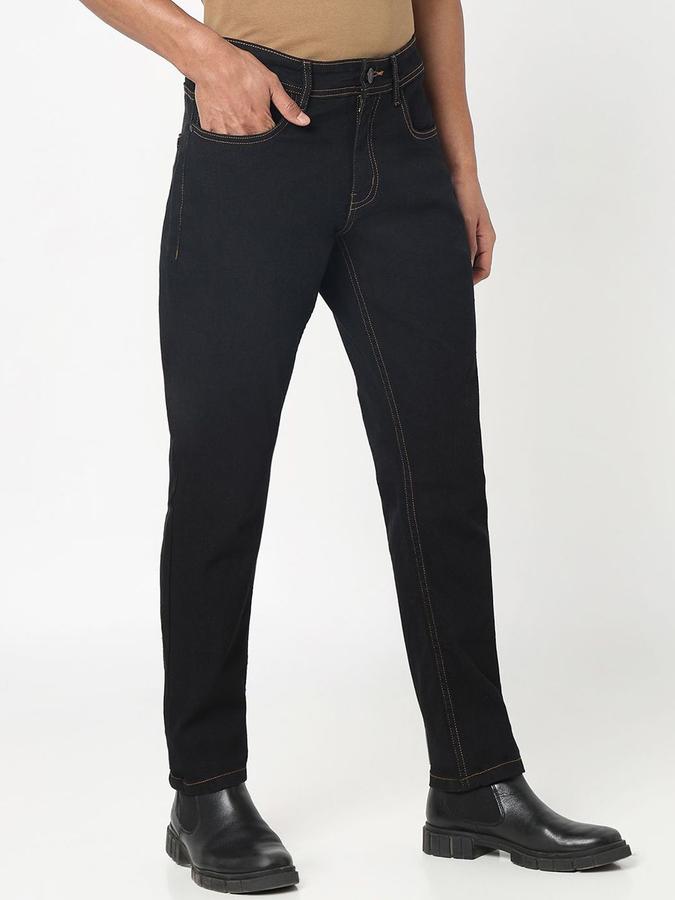 R&B Men Black Slim Fit Mid-Rise Jeans