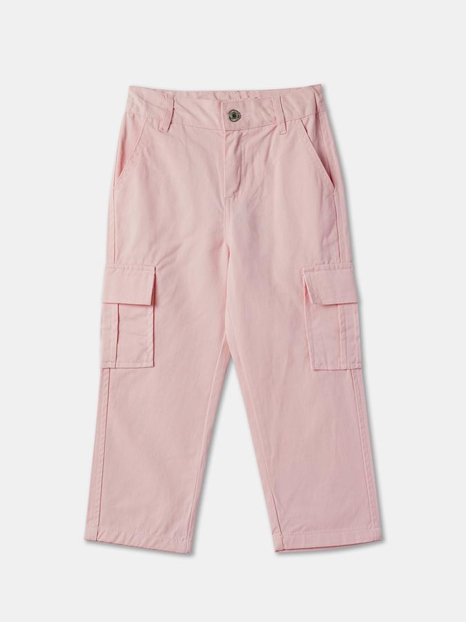 Girls Flat-Front Straight Fit Trousers image number 0