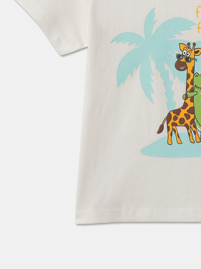 Boys Graphic Print Relaxed Fit Round-Neck T-Shirt image number 3