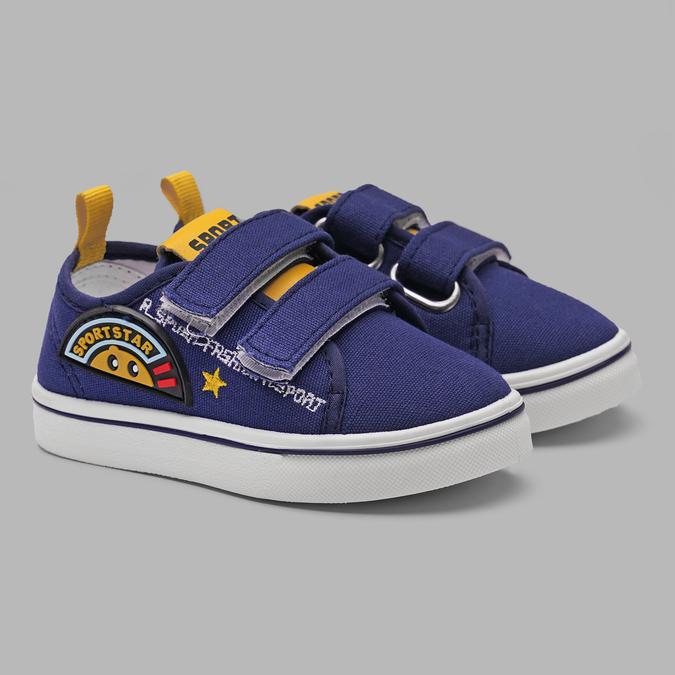 R&B Boy's Blue Printed Velcro Shoes