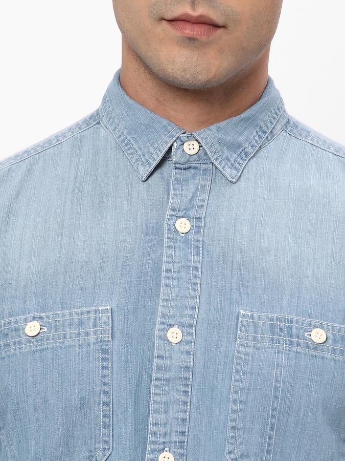 R&B Men's Denim Regular Fit Shirt image number 3