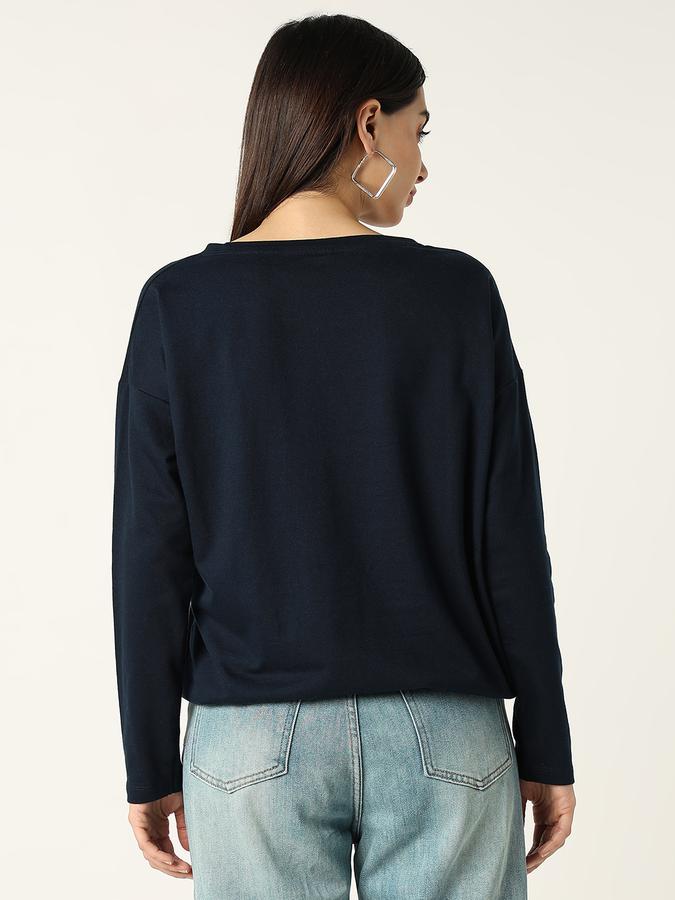 Women Cotton Relaxed Fit Round Neck Graphic Top
