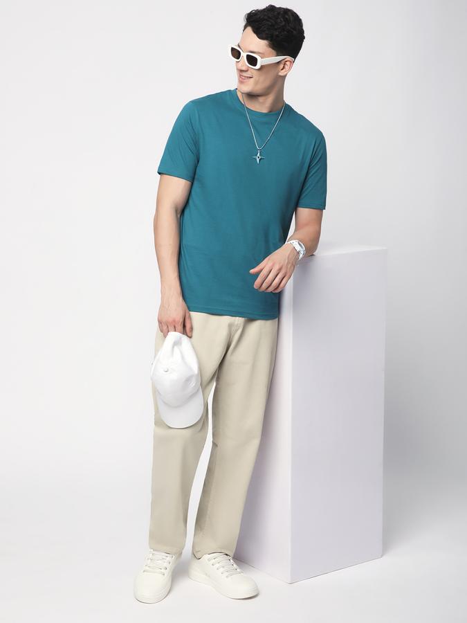 R&B MEN'S Solid T-Shirt with Crew Neck and Short Sleeves image number 1