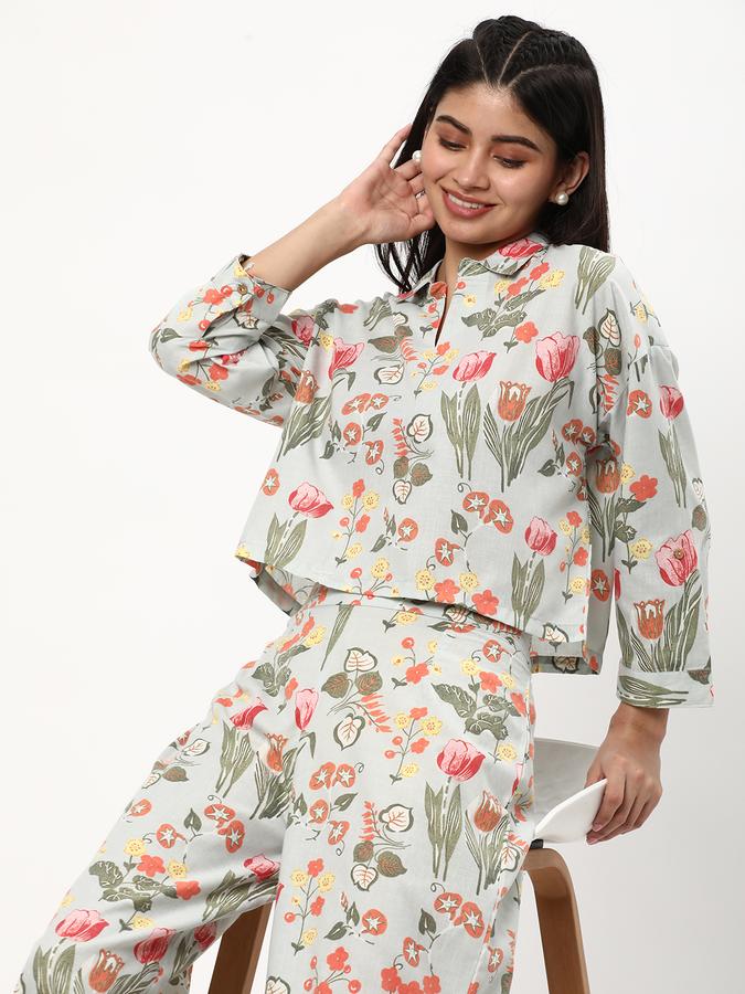 Women Polyester Blend Printed Kurta and Pants Set