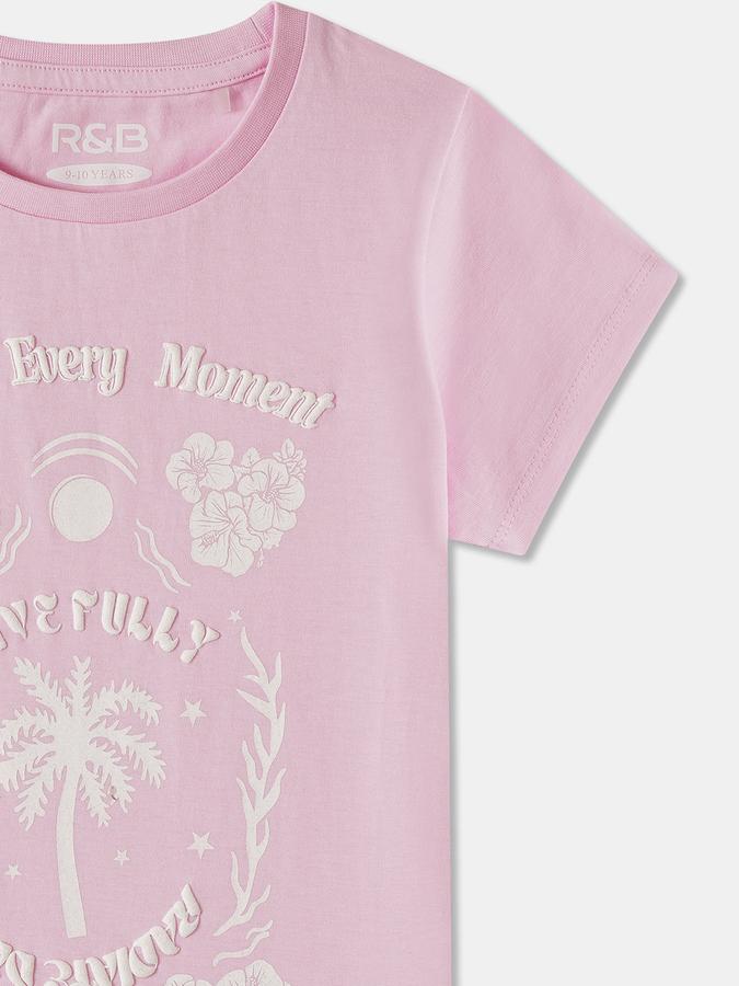 Girls Graphic Regular Fit Short Sleeve Crew Neck T-Shirt
