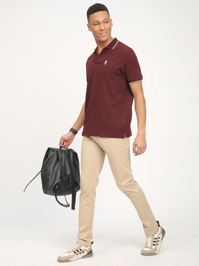 Men Polycotton Slim Fit Polo Neck Solid T-shirt