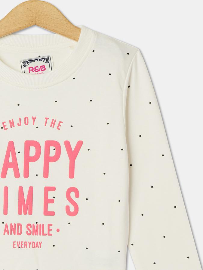 Girls Typographic Print Round-Neck Sweatshirt image number 2
