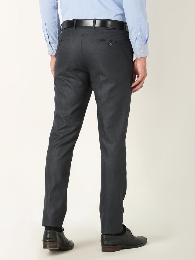 Men Slim Fit Flat-Front Trousers image number 3