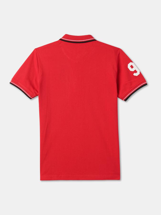 Boys Typographic Print Relaxed Fit Polo T-Shirt image number 1