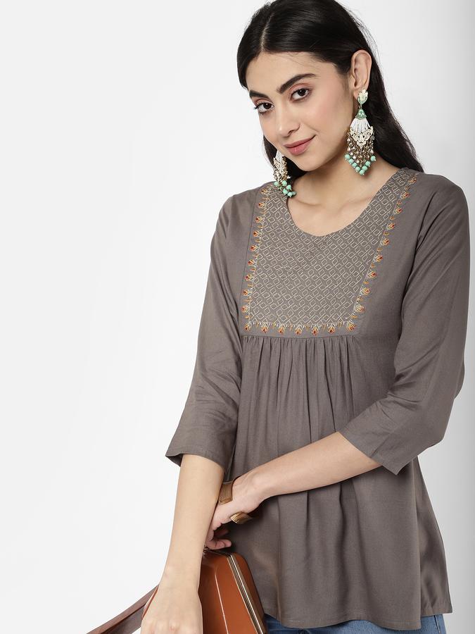 R&B Grey Women Tops & Kurtis image number 0