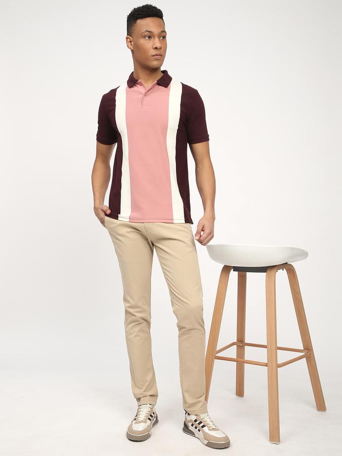 Men Cotton Skinny Fit Flat Front Solid Trousers