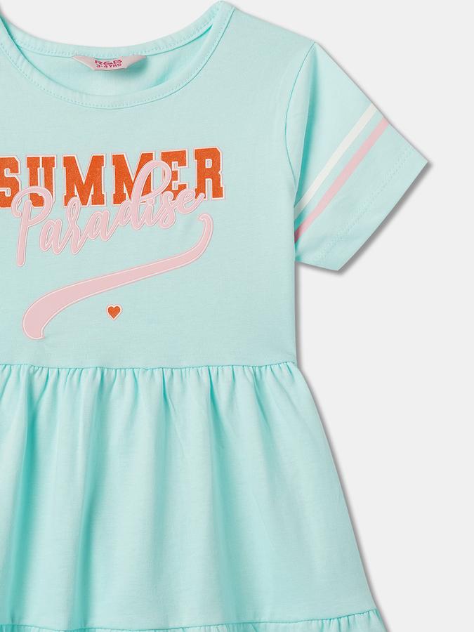 Girls A-Line Dress with Short Sleeves image number 2