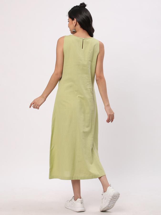 Women Cotton Embroidered A-Line Ethnic Dress