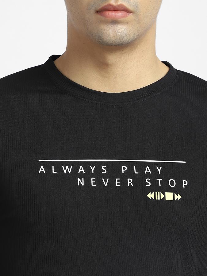 R&B Men's Black Printed T-Shirt
