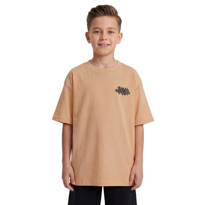 R&B Boy Peach Cotton Printed Round Neck T-Shirt