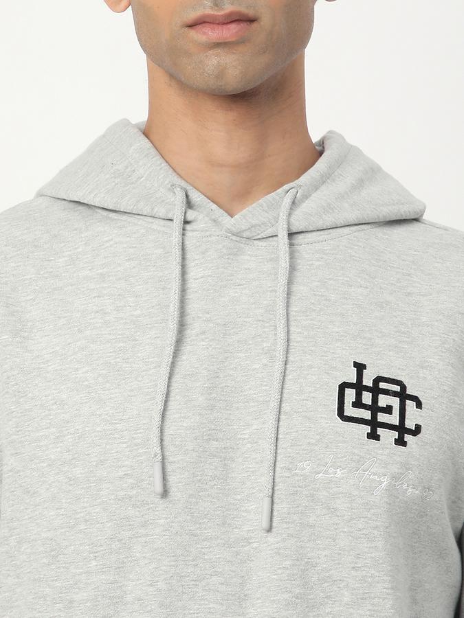 Men Cotton Blend Regular Fit Hooded Graphic Sweatshirt
