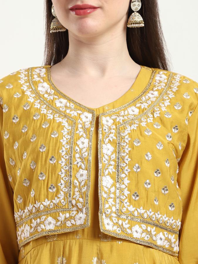 Women Viscose Embroidered Anarkali Ethnic Dress